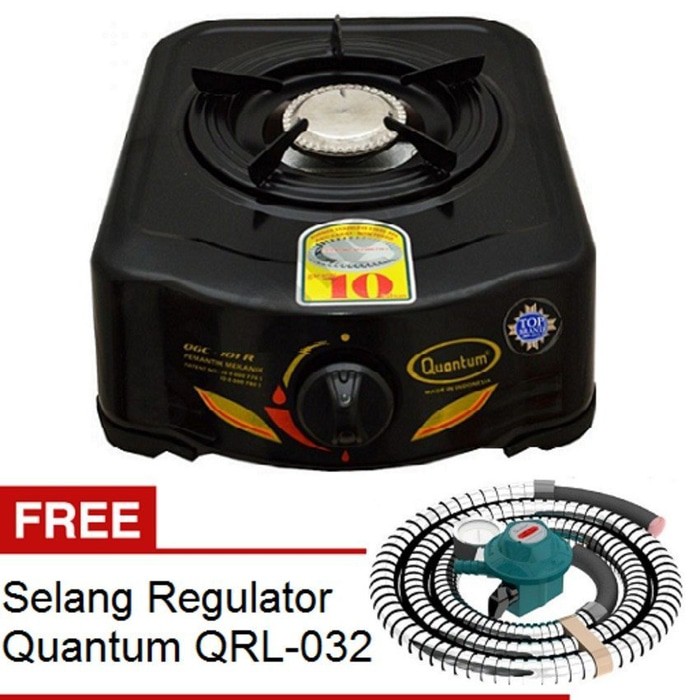 Quantum Kompor Gas 1 Tungku + Selang paket Quantum + Tabung Gas 3kg