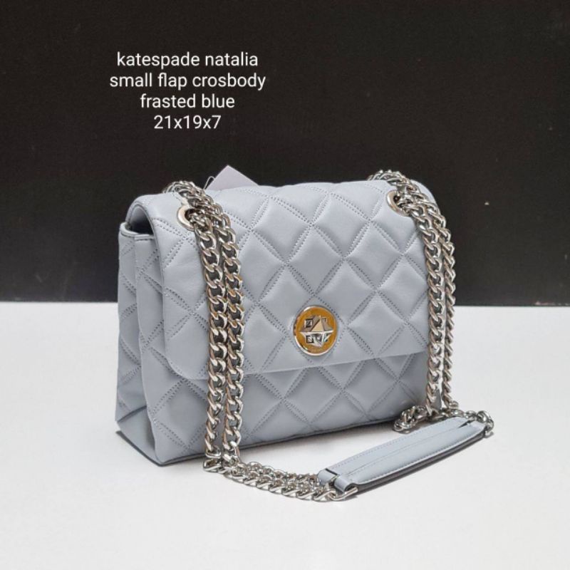 KATE SPADE NATALIA SMALL FLAP FRASTED BLUE