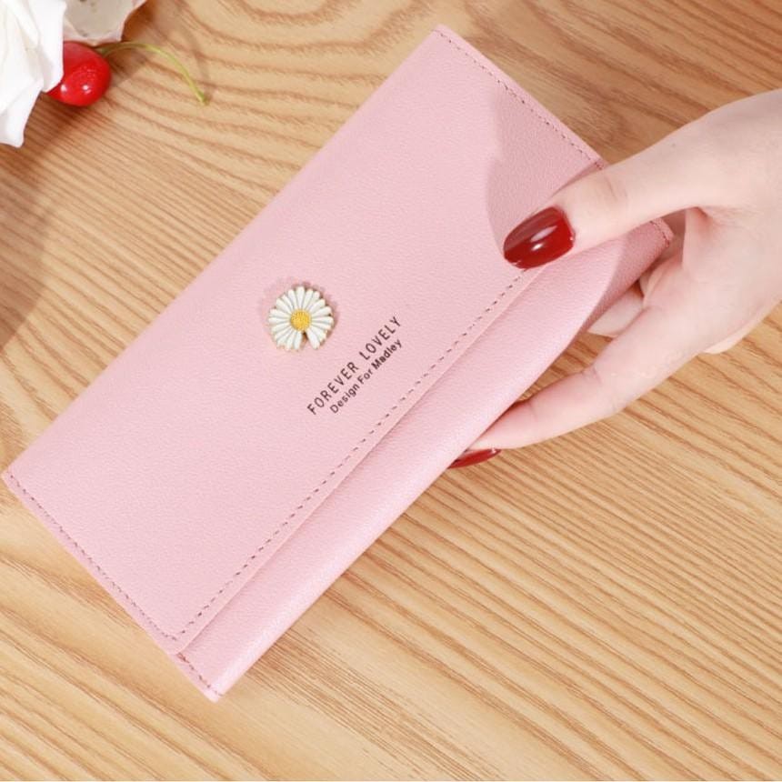 Dompet Panjang Wanita Dompet Murah Cantik Real Pict Motif Bunga Daisy