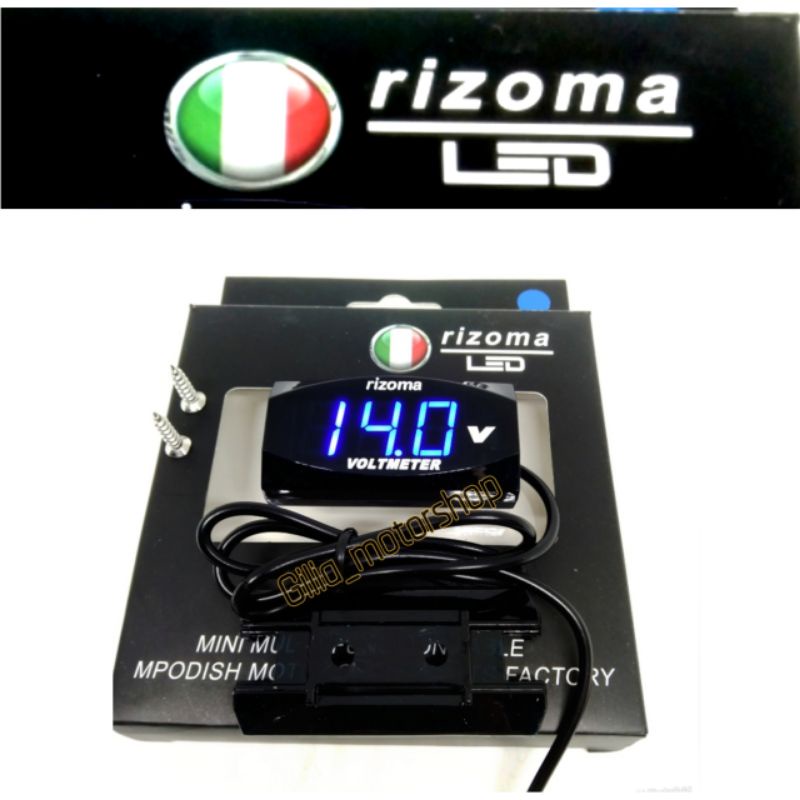 Voltmeter Amper Aki Digital 12volt Rizoma Original Warna Merah Biru Universal Motor