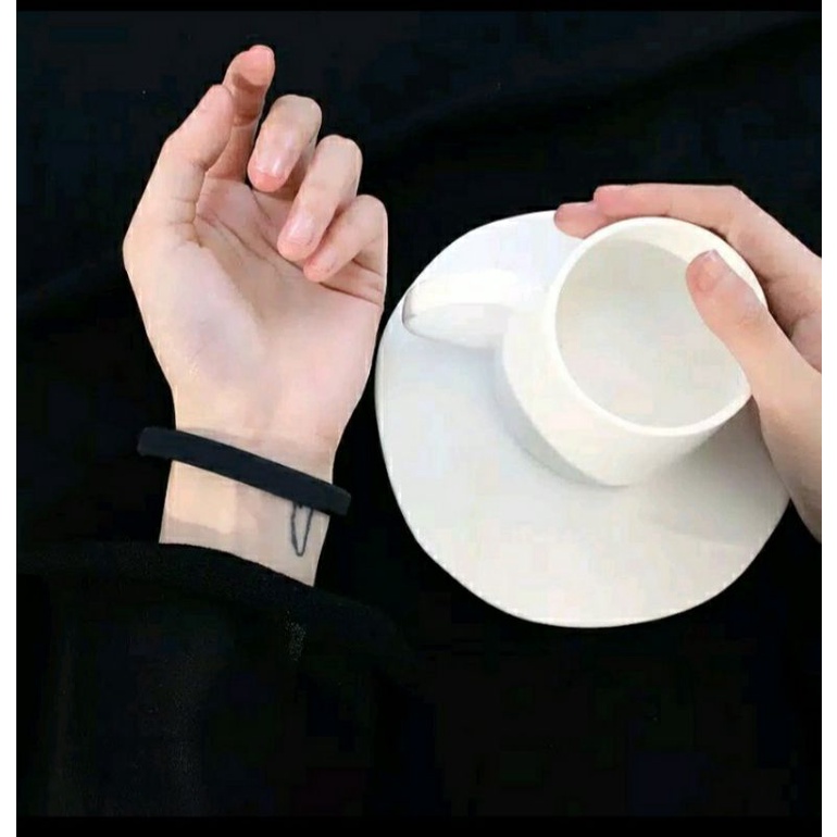 Gelang Karet Hitam Polos - Bracelet Rubber - Aksesoris Fashion