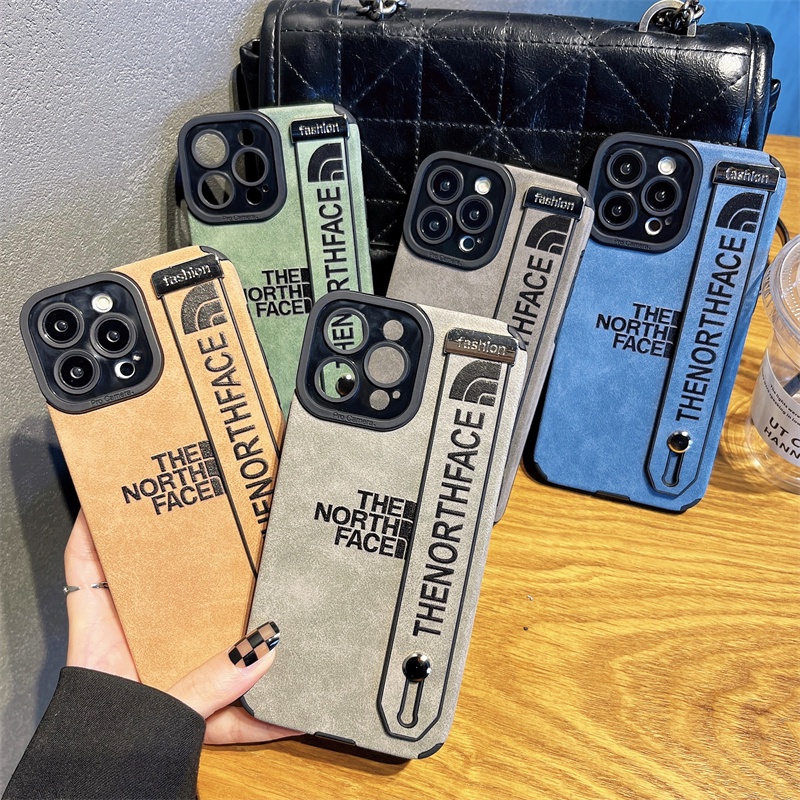 Soft case Pelindung Bahan Kulit Dengan wristband stand shockproof Untuk iphone 11 pro max 12 13 pro max X Xs XR