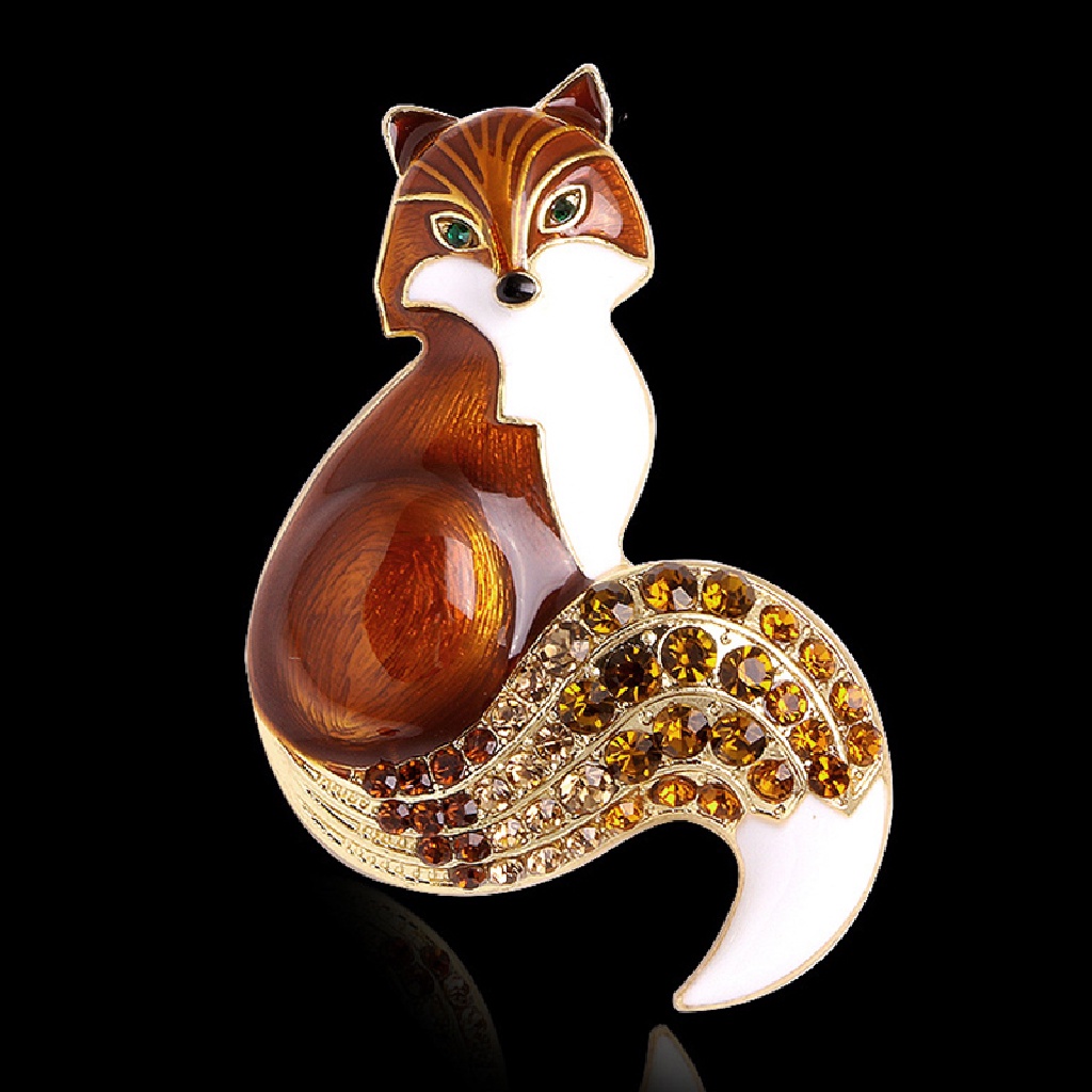 Bros Bentuk Rubah Aksen Berlian Imitasi Gaya Kasual Untuk Wanita