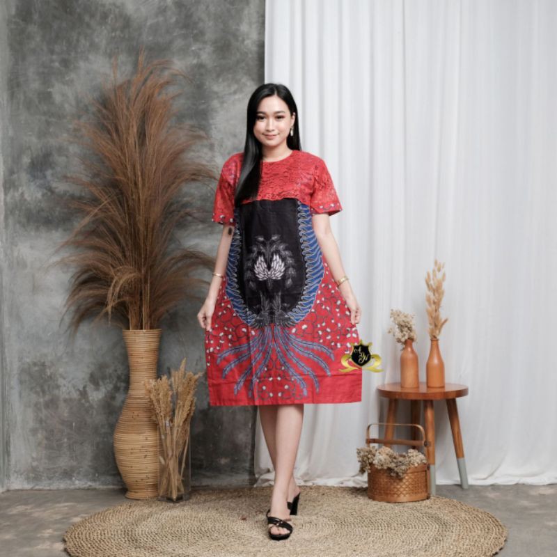 Dres brokat kombinasi batik cendrawasih