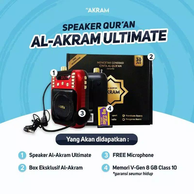 SPEAKER QUR'AN AL-AKRAM ULTIMATE ORIGINAL ( BISA COD )