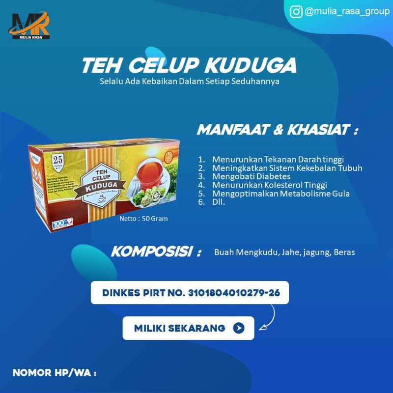 

Teh Celup KUDUGA / Mengkudu / Teh Herbal / Teh Kantong / Net. 50 Gr