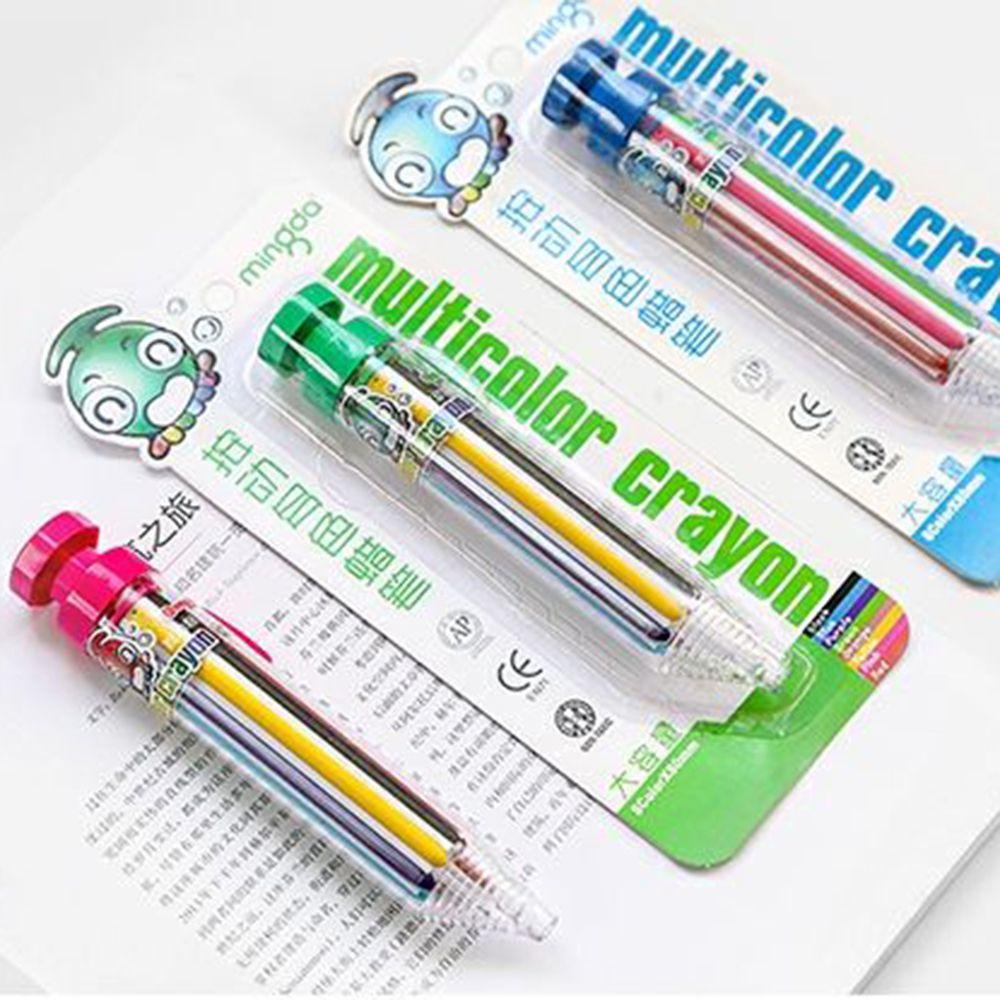 LANFY Multicolor Crayons Colorful Student Painting Pulpen Kantor Perlengkapan Sekolah Gaya Dorong Anak Pensil Warna