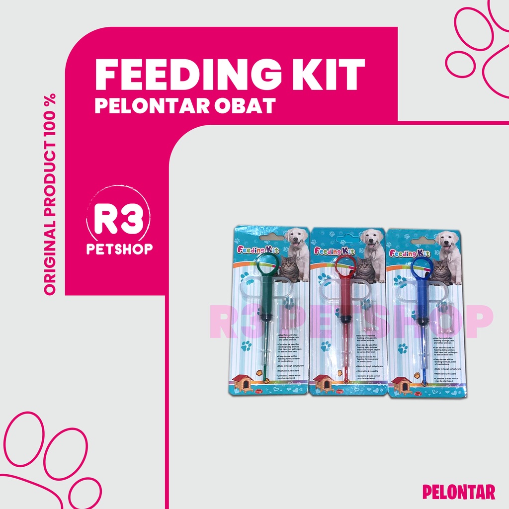 Pelontar Obat Kucing Anjing / Alat Bantu minum Obat - Feeding Kit