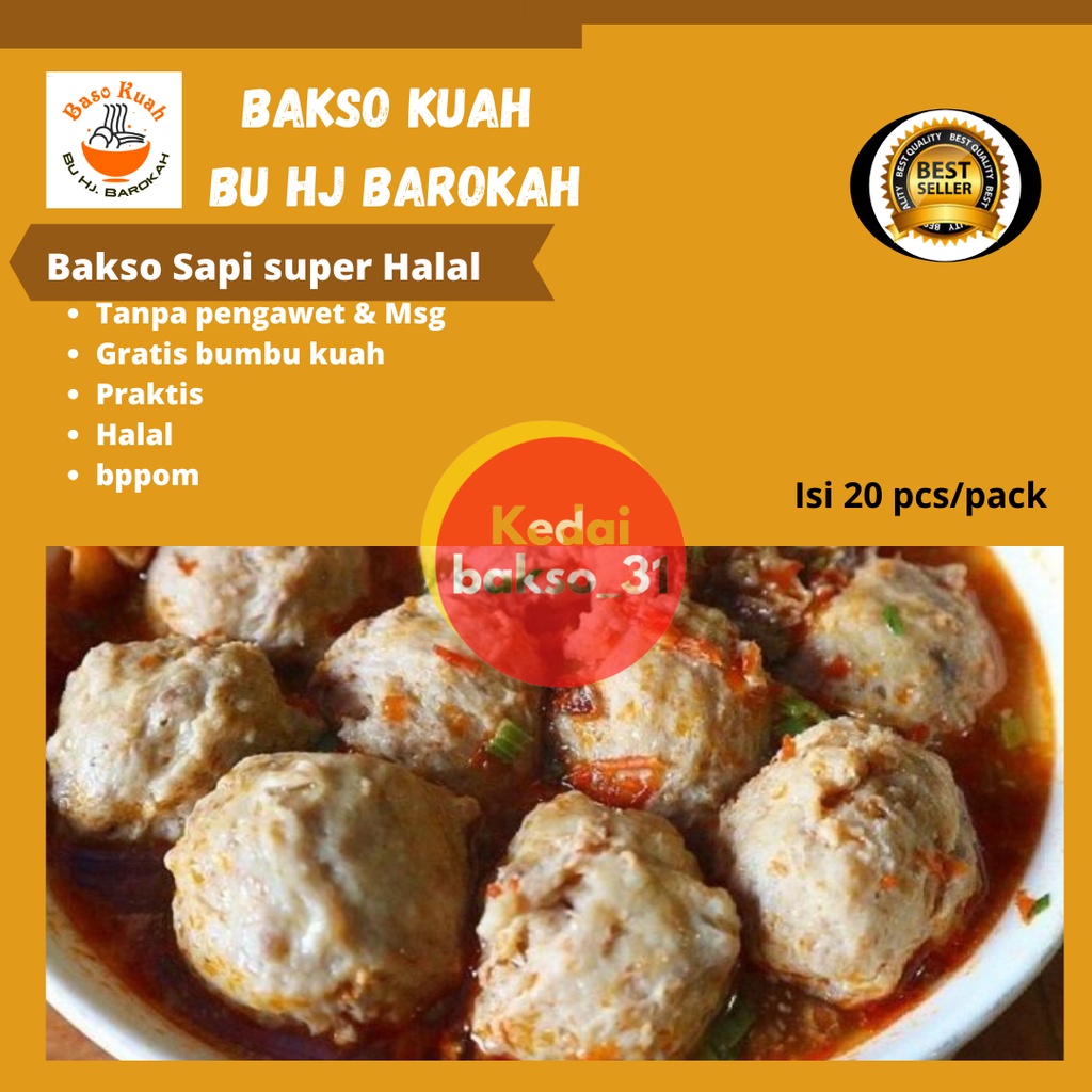 

Bakso sapi super halal bu hj Barokah isi 20 pcs