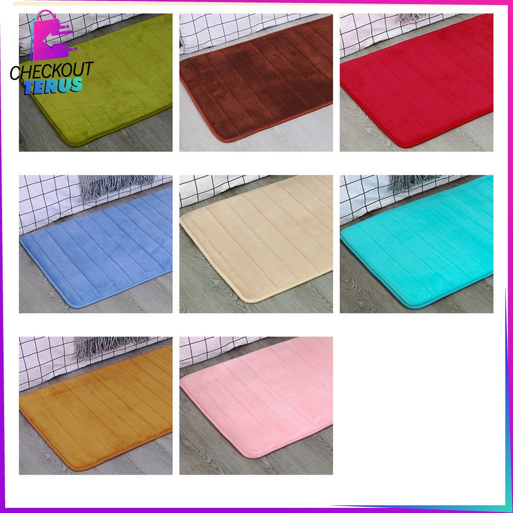 CT C398 Keset Kaki Anti Slip (40x120cm) Keset Kamar Mandi Anti Slip Memory Foam Keset Warna Polos Murah