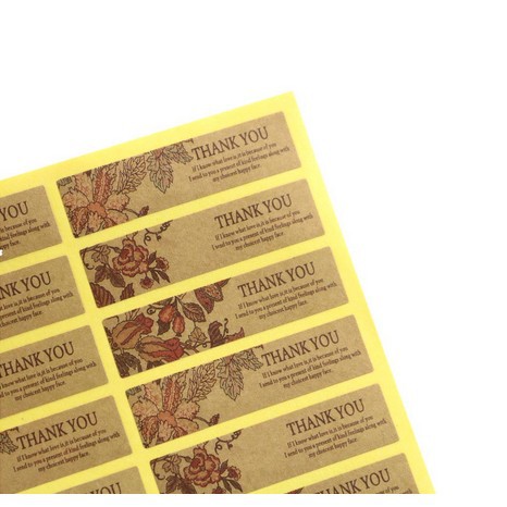Paper Tags Sticker THANK YOU - With Phrase Theme (1sheet/18pcs)