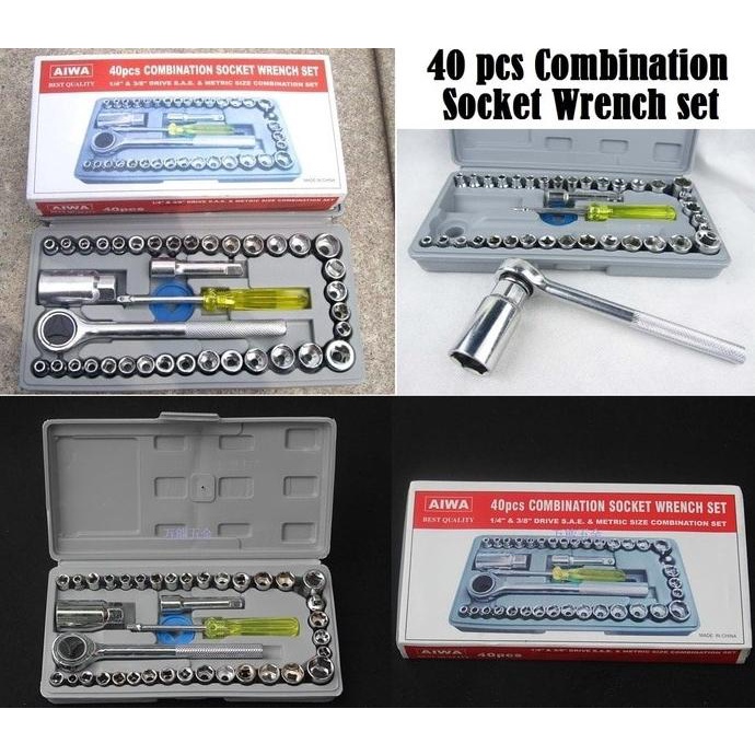 

[COD] TOOL BOX 40 IN 1 - PEMBUKA SKRUP MOBIL DAN MOTOR Socket Wrench set [COD]