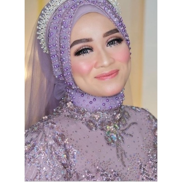 slayer pengantin /veil pengantin /hijab pengantin /veil mutiara /veil dymon original