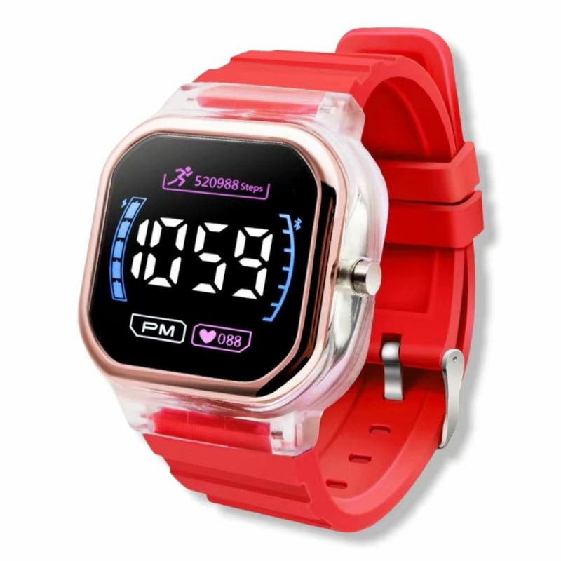 Rubber Led Pria Wanita Jam Tangan Fashion Water Resistant Kasual