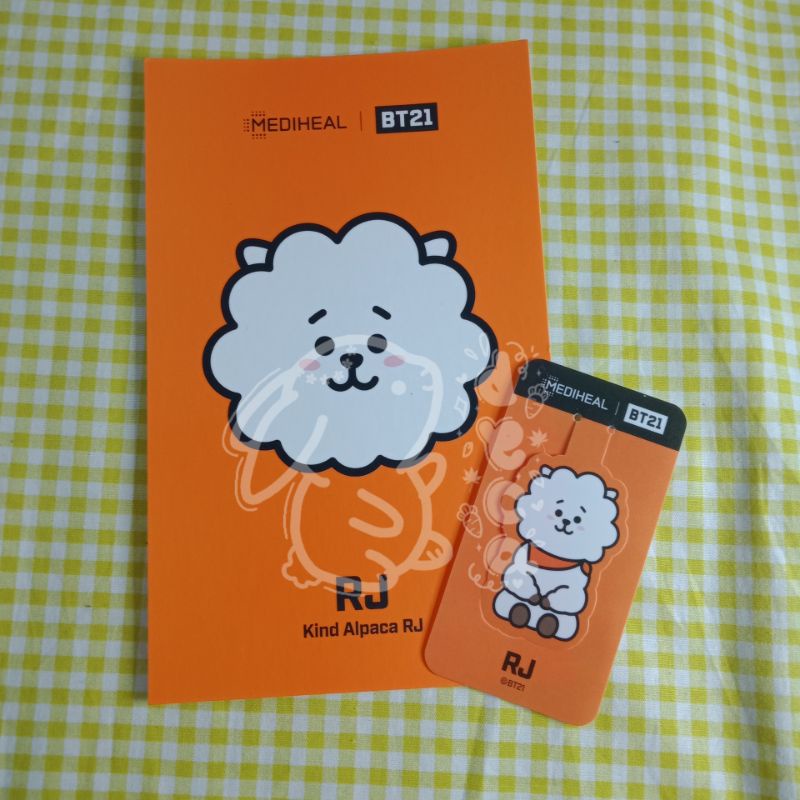 

Postcard Bookmark Pembatas Buku BT21 RJ BTS Mediheal Masker Official