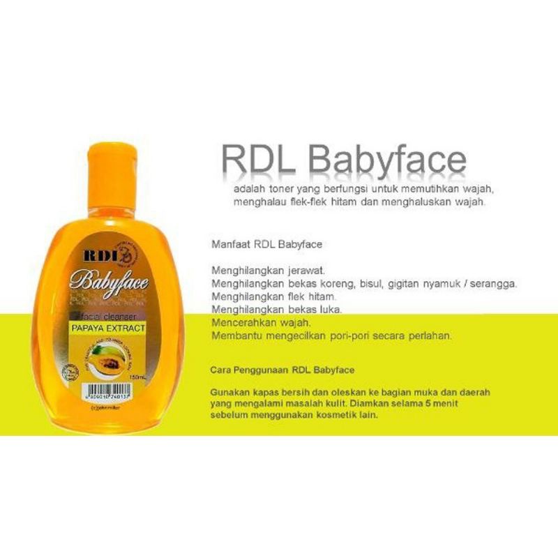 RDL Babyface Facial Cleanser BPOM 150 ml~100% Original