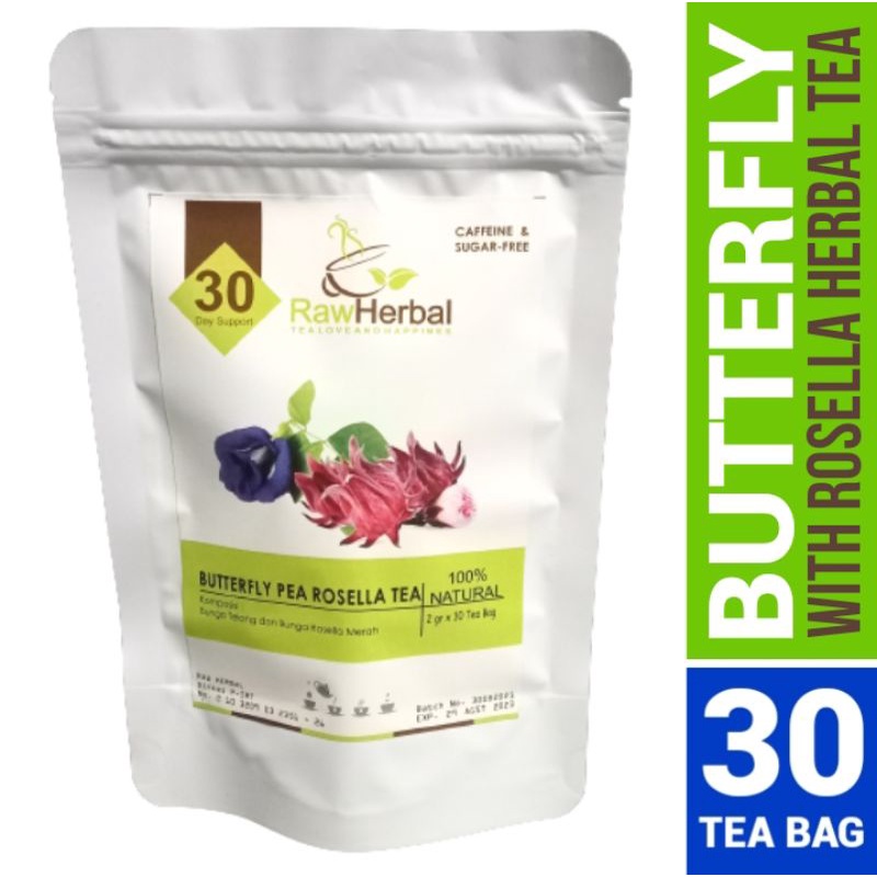 Butterfly Pea Rosella Tea : Teh Bunga Teleng &amp; Bunga Rosella (30 Tea Bag)