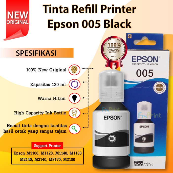 TINTA EPSON 005 M1100 M1120 M1140 M1180 M2140 M3140 M3170 M3180 ORI