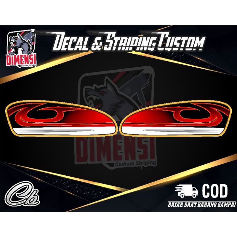 striping cb merah - stiker cb - striping cb variasi