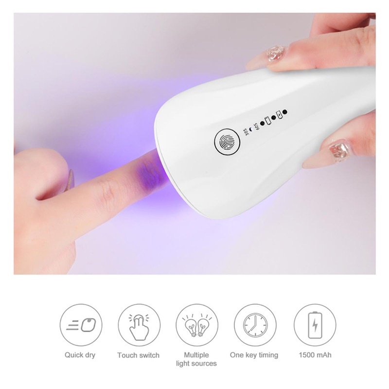 Single Curing Lamp / Portable UV LED Nail Lamp / Nail Machine Curing / Mini UV LED Portable Rechargeable / Lampu Dolphin Wireless / Pengering Kutek Gel