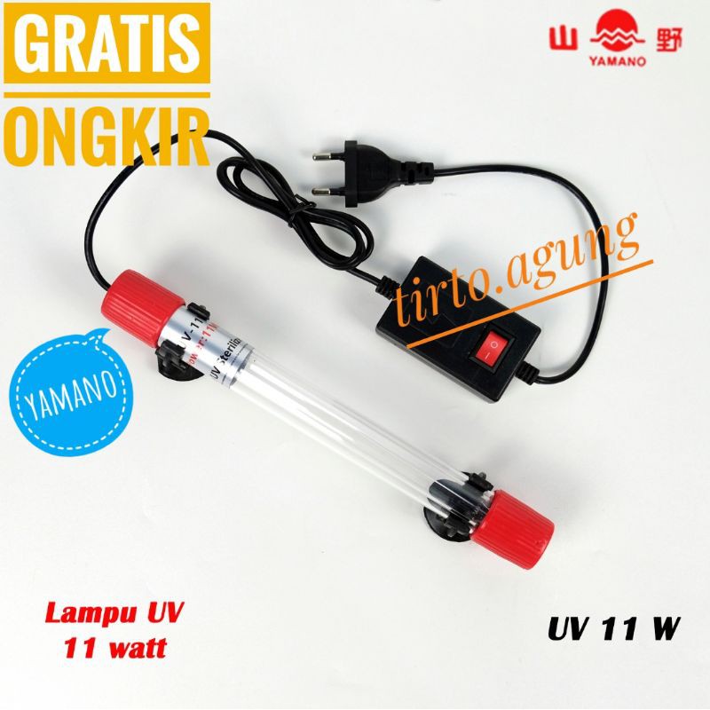 Lampu uv AMARA Yamano 11 9 7 5 Watt 11watt 9watt 7watt 5watt uv aquarium aquascape kolam filter ikan anti alga jamur lumut kuman penjernih air ultraviolet awet