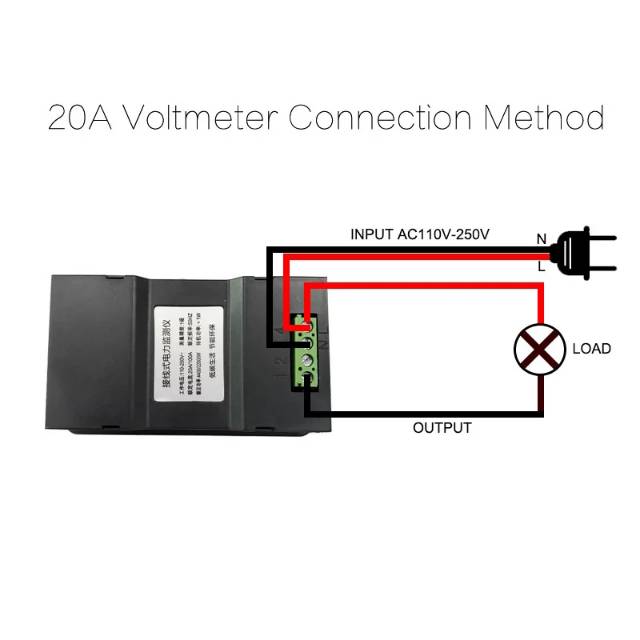 AC WATTMETER 220v 220volt 20A 100A watt meter voltmeter ammeter  kwh tegangan arus daya digital