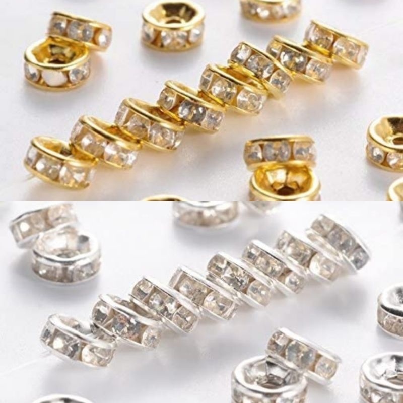 6mm Rondel spacer pembatas Mote pembatas gelang