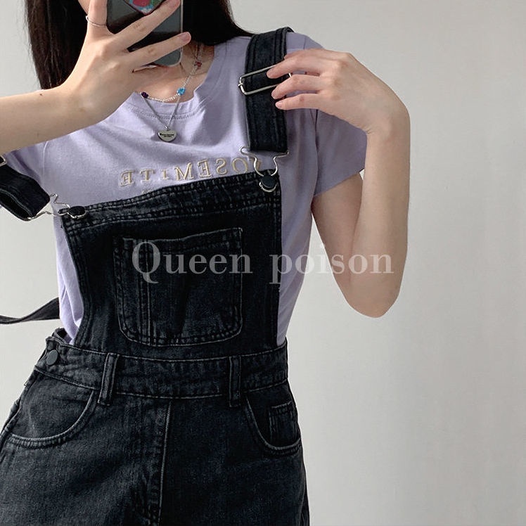 Suhao Fashion Kecil Tinggi Pinggang Denim Celana Panjang Musim Panas Slim Lurus Celana Panjang Santai Kaki Lebar Hot Pants