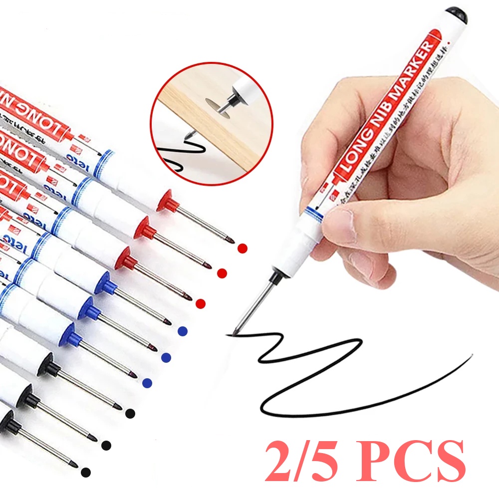 2 / 5 Pcs Pena Penanda Lubang Panjang Multifungsi Untuk Pengerjaan Kayu