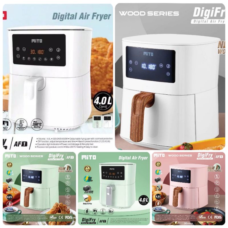 Jual Mito Af Air Fryer Low Watt Af Wood Mito Digital Airfryer Original Garansi Resmi Shopee