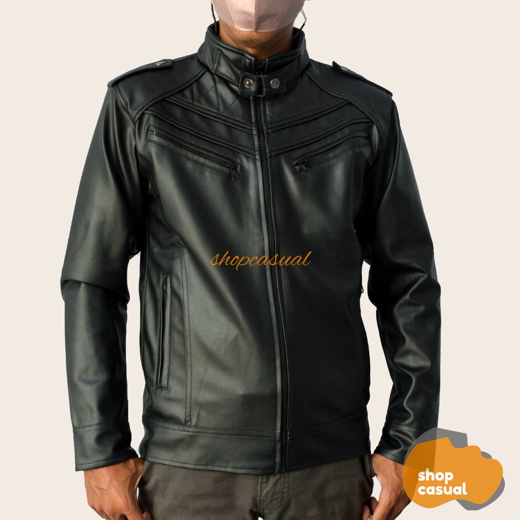 Jaket Pria Semi Kulit Harian Jaket Boys HHitam Coklat M L XL XXL