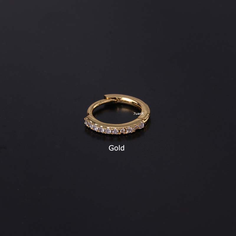 1pc Anting Tindik Tragus Cartilage Helix Tragus 20gauge Bahan Tembaga Hias Zircon