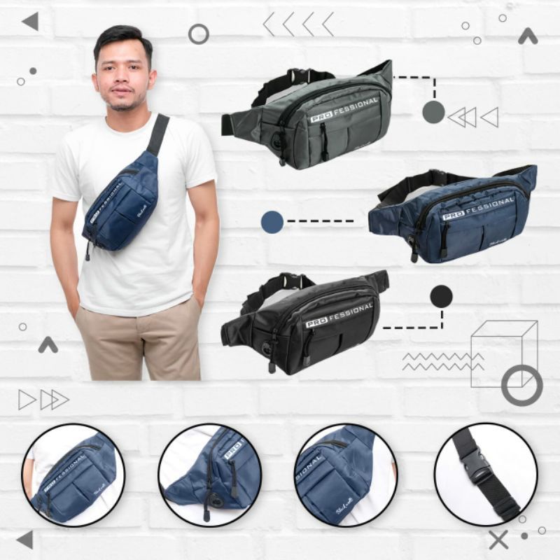 Waistbag Waterproof Black Wells