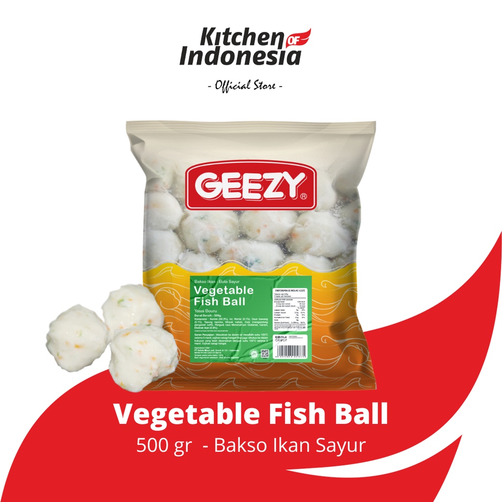 GEEZY Vegetable Fish Ball 500 gr - Bakso (Baso) Ikan Sayur