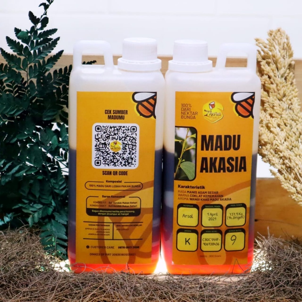 

Madu Akasia 900gr Zhara Honey - Madu Asli Murni Raw Pure Honey