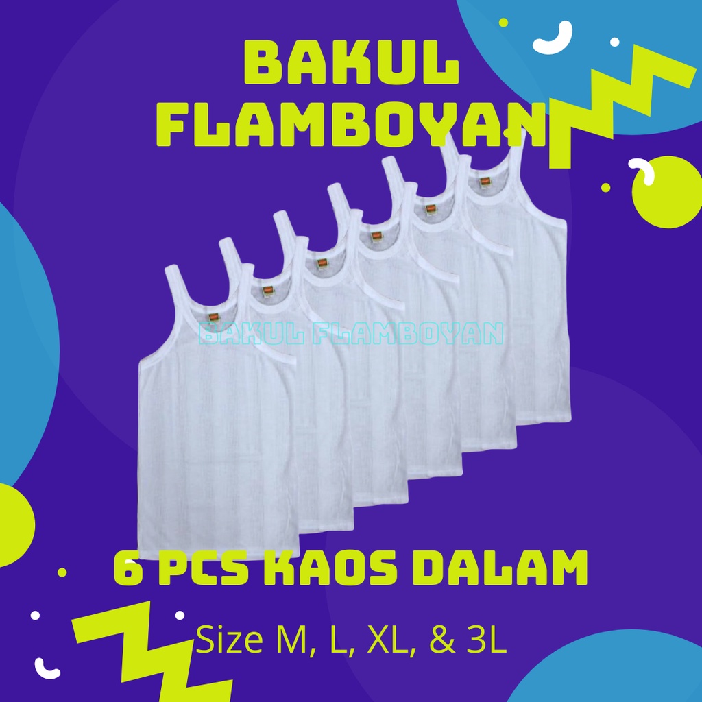 6 pcs kaos dalam / singlet pria