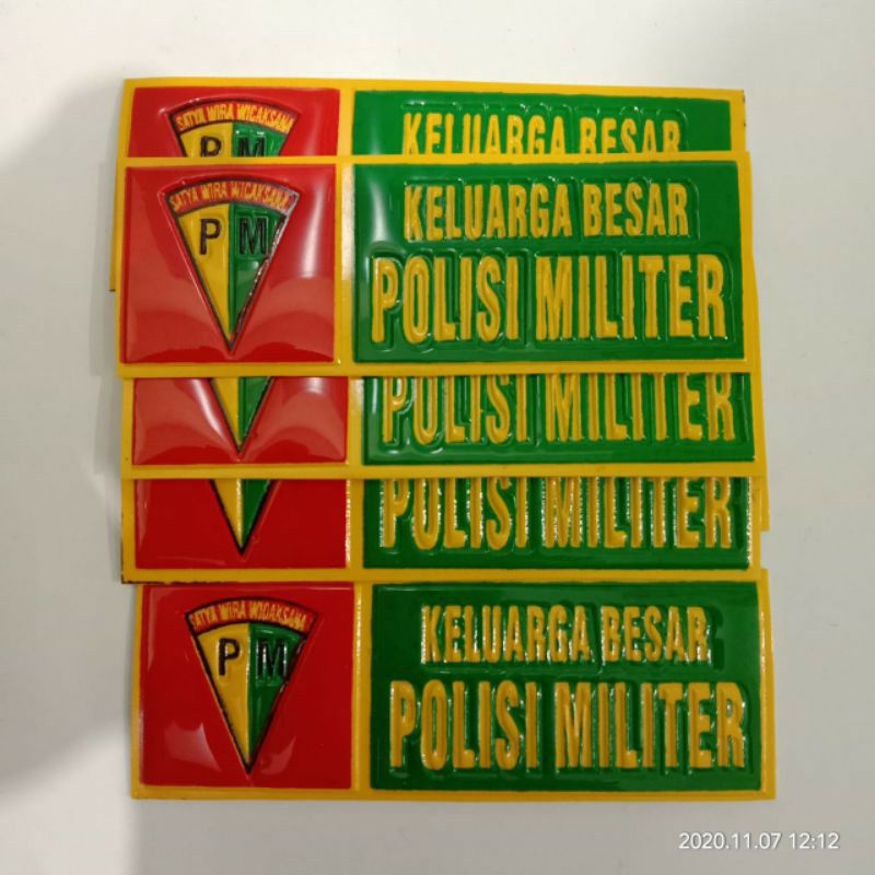 stiker plat motor POLISI MILITER, stiker PM, stiker polisi militer