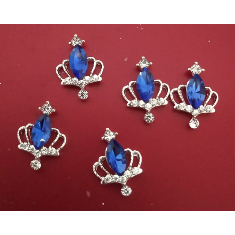 CHARM NAIL MAHKOTA 07 SILVER 10mm / HIASAN TASBIH DIGITAL / NAIL ART