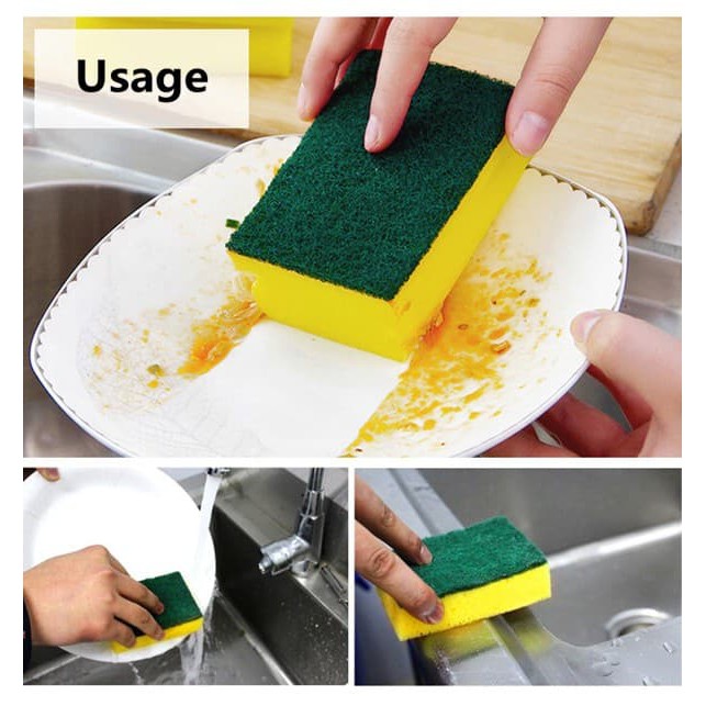 IKILOSHOP Sabut Spons Cuci Piring sponge scouring pad sponge 2 Dua Sisi Murah Tebal