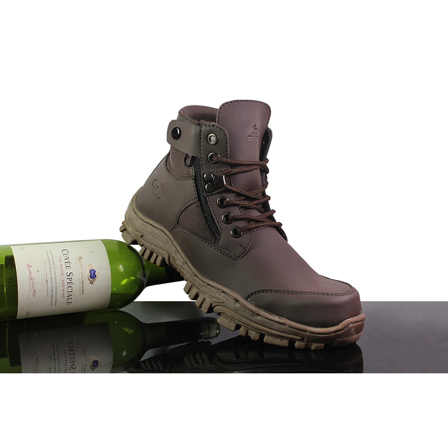 SM88 - Sepatu Pria Sefty Crocodile Jointer Sleting Coklat Boots Safety Outdoor Hiking Gunung Keren