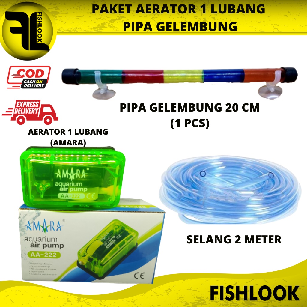 PAKET LENGKAP AERATOR 1 LUBANG PIPA GELEMBUNG AQUARIUM AQUASCAPE