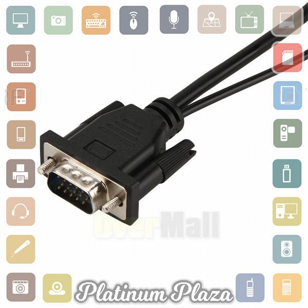 Kabel Adapter Converter VGA Male ke HDMI 1080P dengan Audio - Black`K9TFJ6-