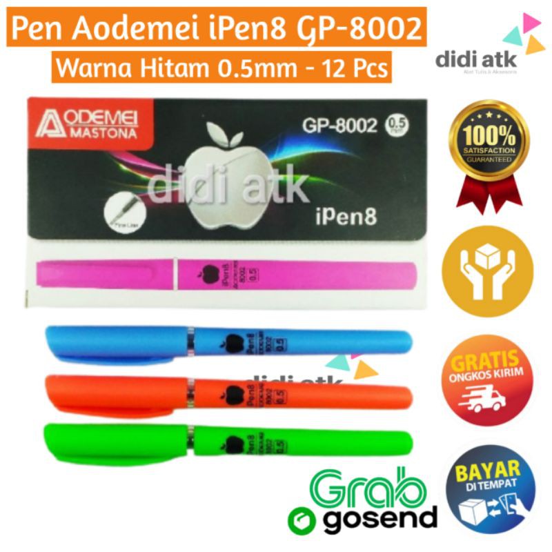 

Pulpen Aodemei Mastona ipen8 GP-8002 0.5mm / Pen Gel Apple / Pena Unik