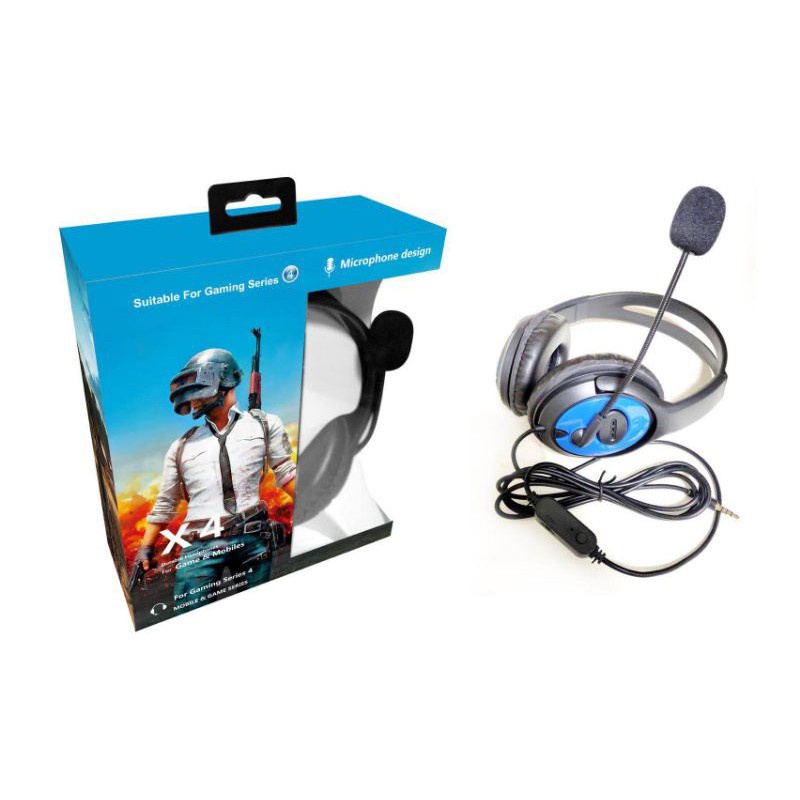 Headphone headset GAMING X4 pubG Mobile legend Volume for game mania