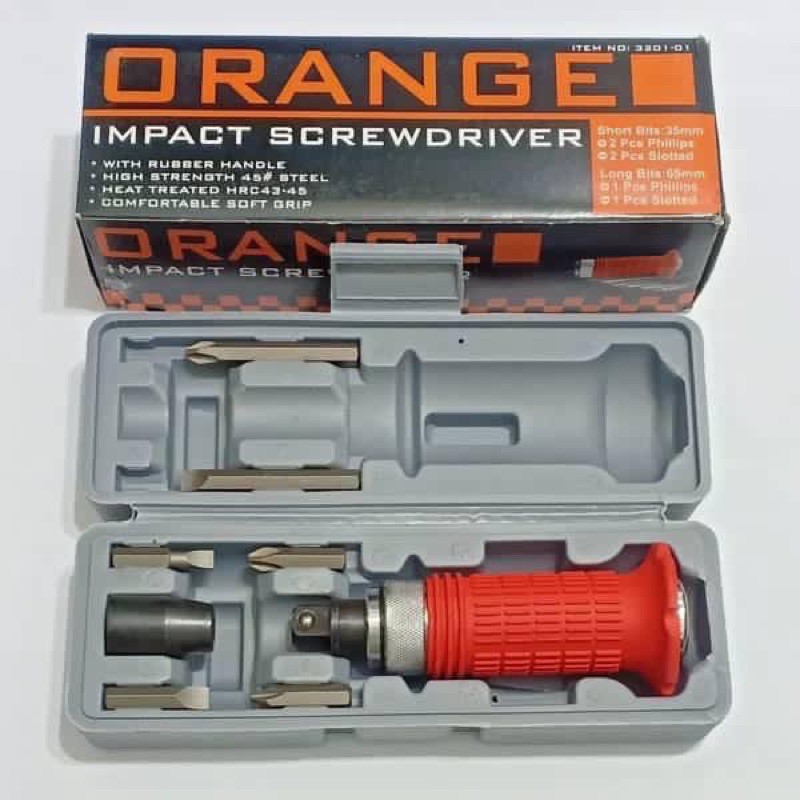 Obeng Ketok 6 pcs ORANGE Obeng Gedok Impact Driver Screwdriver Obeng Tembus Obeng Bolak Balik