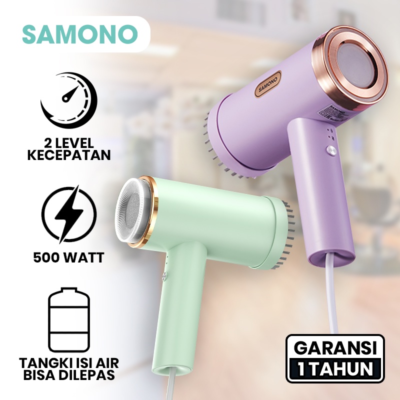 SAMONO SW-GSG120 500W Setrika Uap Portable Multifungsi  Bisa Dilipat Setrika Baju Mini 2 Level Kecepatan Garmen Steamer Iron