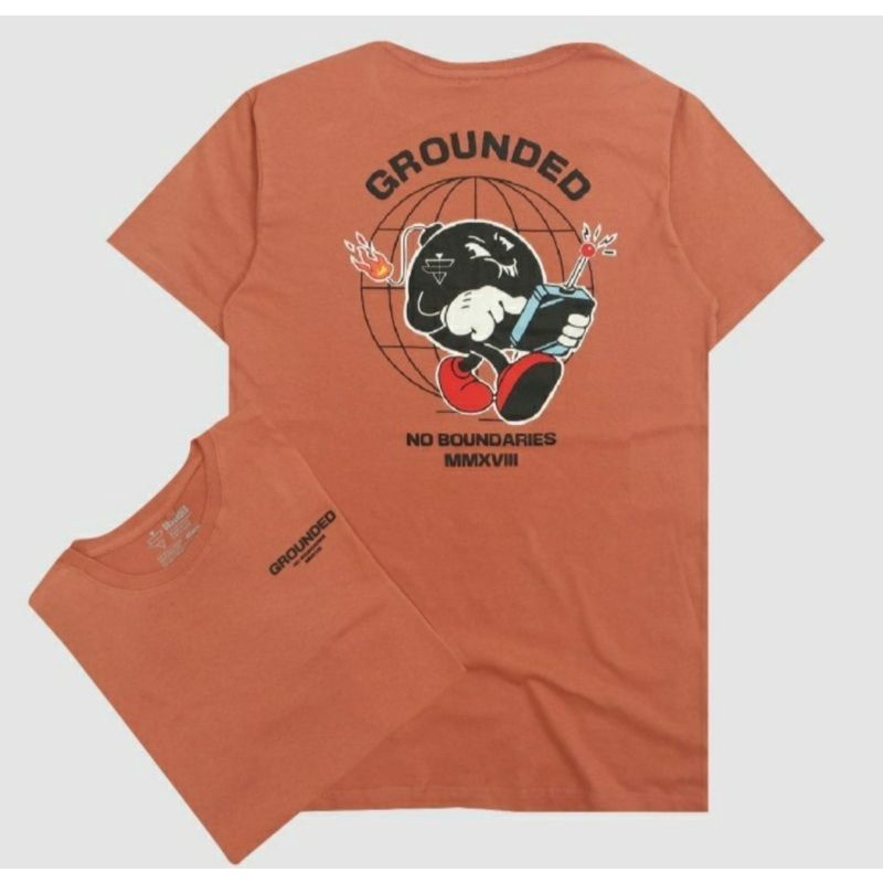 moxsa secod store-kaos GROUNDED pria kaos pendek pria kaos lenggan pendek kaos pria grounded