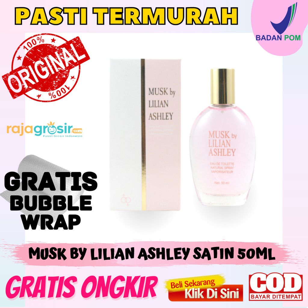 PARFUM WANITA MUSK BY LILIAN ASHLEY SATIN 50ML EDT CEWEK ORIGINAL TERMURAH BERKUALITAS WANGI