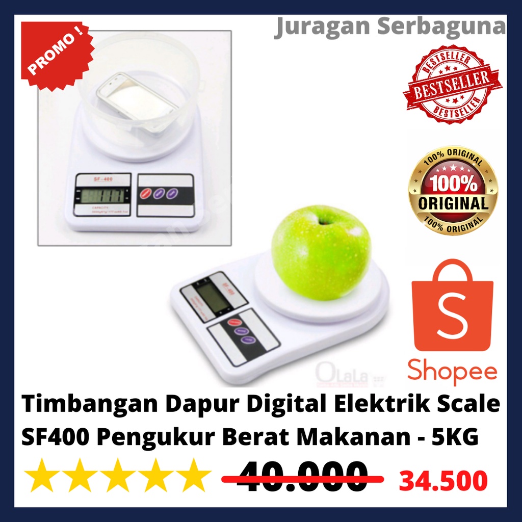 Timbangan Dapur Digital Elektrik Scale SF400 Pengukur Berat Makanan