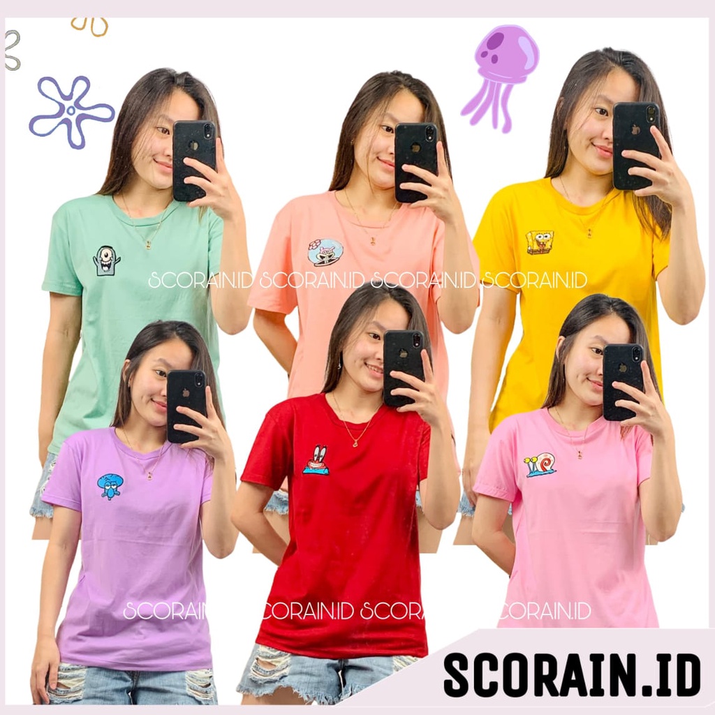 SPONGEBOB AND FRIEND T-SHIRT KAOS OVERSIZE ALLSIZE KARTUN SPONGEBOB PATCH | BAJU KAOS KATUN 30S KARTUN SPONGEBOB POLOS GAMBAR PATCH EDITION